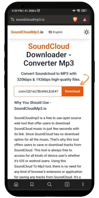 paste your soundcloud track or playlist url